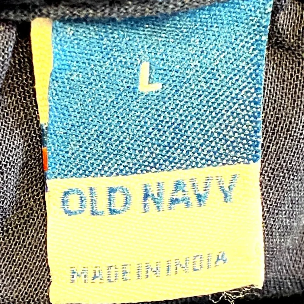 Old Navy Sleeveless Tasseled Navy Colorblock All-Day Maxi Swing Dress Size L NWT - Picture 9 of 10